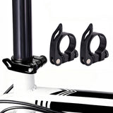 2PCS Bicycle Seat Clamp Alloy Quick Release Road Post MTB Bike Saddle Black