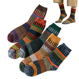 5 Pairs of Vintage Winter Socks Unisex Crew Socks Style 2