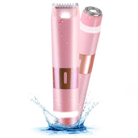 Dual Head Electric Hair Shaver for Women Painless Bikini Trimmer for Leg Arm Body Face Pink