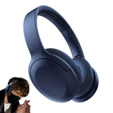 Active Noise Canceling Bluetooth Headphones Over-Ear Wireless Headset Blue