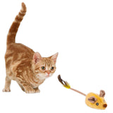 Squeaky Escaping Mouse Toy Light-up Auto Moving Rechargeable Interactive Cat Toy Yellow