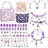 DIY Kids Bracelet Making Kit with Charms & Beads Jewelry Craft Set for Girls’ Gifts Purple