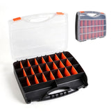 Portable Tool Parts Storage Box with Clear Compartments Plastic Organizer Case with Carry Handle for Screws Crafts