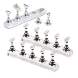 Set of 2Pcs Acrylic DIY Nail Art Practice Display Stand Magnetic Fake Nails Holder for Manicure Practices Sliver