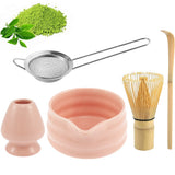 Matcha Tea Set 5 Piece Traditional Tea Ceremony Kit Pink