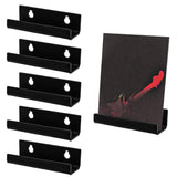 6 Pack Clear Acrylic Floating Shelves Wall Mounted Display Shelves for CDs Records Photos Black