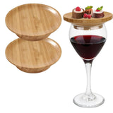 2PCS Wine Glass Charcuterie Board Topper Wine Glass Snack Plate Cover Serving Tray for Parties Picnics