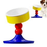 Adjustable Elevated Cat Bowl Ceramic Anti-Tip Pet Feeder Blue