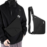 Anti-Theft Travel Left Chest Pack Crossbody Bag Sling Bag for Bicycle Sport Black