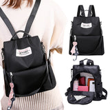 3-in-1 Anti-Theft Backpack for Women Men Convertible Handbag Travel Shoulder Bag Black