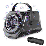 Remote Control Bubble Machine with LED Lights Bubble Maker Party Toy for Wedding Event Black