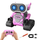 Rechargeable Gesture-Controlled Robot Toy with LED Light Effects and Remote Control Pink