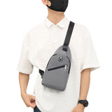 Crossbody Bag Casual Sling Bag Multi-Pocket Chest Bag Grey