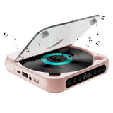Portable Bluetooth CD Player Wireless or Wired Music Player for Travel Home Office Pink