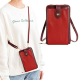 Small Crossbody Bag Cell Phone Purse for Women Mini Shoulder Bag Wallet with Card Slots Red