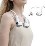Easy Attached Detachable Fan Neck Handheld Dual 2000mAh Battery White