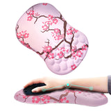 Ergonomic Computer Mouse Pad Memory Foam Wrist Rest Support for Home Office Pink Blossom