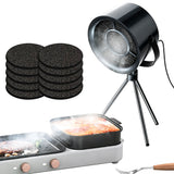 3-Speed Adjustable Range Hood with Tripod Stand USB Powered Desktop Range Hood for Indoor BBQ Camping Hot Pot Black