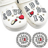 80 Piece Letter Number Heart Charms for Clog Shoes