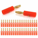 40 PCS Connector 4mm Gold Plated Banana Audio Speaker Plugs for Audio Red