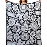 DIY Coloring Blanket Washable Color-In Throw Blanket for Sofa Travel Books and Cups
