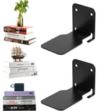 2Pcs Invisible Bookshelf Wall Mounted Book Storage Rack Home Decor Black