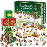 Christmas Advent Calendar Building Block Set for Adults with Tree Reindeer & Sleigh Train Style 1