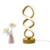 Modern LED Bedside Lamp Dimmable Table Light with USB Gold