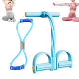 2-in-1 Resistance Band Set 6-Tube Pedal Puller 8-Shape Resistance Band for Home Office Travel Workouts Blue