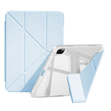 Case with Y-Shaped Stand for iPad 10th Gen 10.9 and iPad 11th Gen A16 11-inch Clear Back Cover with Pencil Holder Blue