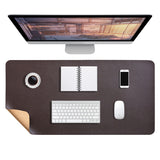PU Leather Desk Mat Protector Non-Slip Mouse Mat Water Resistant Desk Blotter Pad for Office and Home Brown