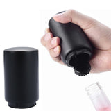 Automatic Bottle Cap Opener Stainless Steel Push Down Beer Opener with Cap Retention Function Black