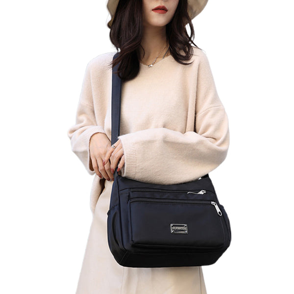 Women Shoulder Handbag Multi-Pocket Crossbody Purse Fashion Satchel Black