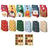 24PCS Christmas Flat Top Paper Gift Bags for Christmas Eve Apples