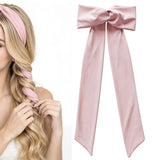 Heatless Curling Headband Bow Shaped with Flexible Styling Wires Pink
