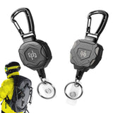 2Pcs Retractable Keychain Heavy Duty Badge Reel with Carabiner for ID Cards Keys Office Work