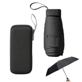Mini Folding Travel Umbrella with UPF50+ Sun Protection for Outdoor Use Black
