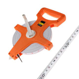 Fibreglass Tape Measure Open Reel Measuring Tape with Hand Crank Long Distance Metric Measuring Tool
