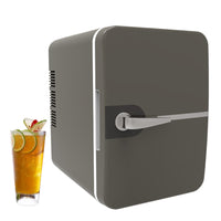 6L Mini Fridge for Drinks 12V Small Refrigerator for Home Office Dorm Car Grey