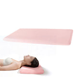 Soft Cooling Memory Foam Pillow Ultra Thin for Travel Home Office Light Pink
