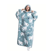 Wearable Blanket Hoodie Oversized Warm Cozy Hooded Blanket Sweatshirt with Pocket for Adults Style 1