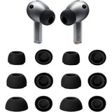 6 Pairs of Replacement Ear Tips Compatible with Samsung Galaxy Buds3 Pro Silicone Earbud Tips with Dust Mesh Black