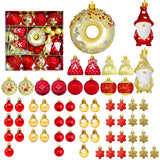 60 PCS Christmas Donut Santa Gnome Ball Hanging Ornament Set Style 1