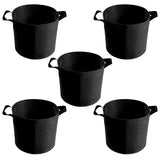 5 PCS Non-Woven Fabric Plant Grow Bags Garden Planter Black