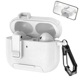 Protective Case Compatible With AirPods Pro 3 2025 Shockproof Cover with Keychain Hook White