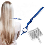 Hair thinning Razor Hairdressing Thinning Shaper Comb Styling Razor / 10 Blades Blue