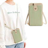 Small Crossbody Bag Cell Phone Purse for Women Mini Shoulder Bag Wallet with Card Slots Green