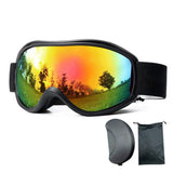 OTG Anti Fog Ski Goggles  UV400 Protection Anti Fog Lens Black Frame and Red Tinted Lens