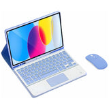 Keyboard Case with Mouse for iPad 11 A16 2025 and iPad 10th Gen 10.9 Bluetooth Keyboard with Touchpad Multi-Angle Stand Purple