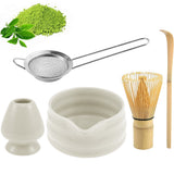 Matcha Tea Set 5 Piece Traditional Tea Ceremony Kit White